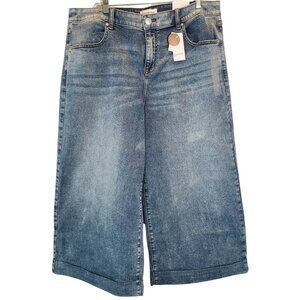 Lane Bryant NWT Signature Fit Wide Leg Crop Mid-Rise Jean Size 18